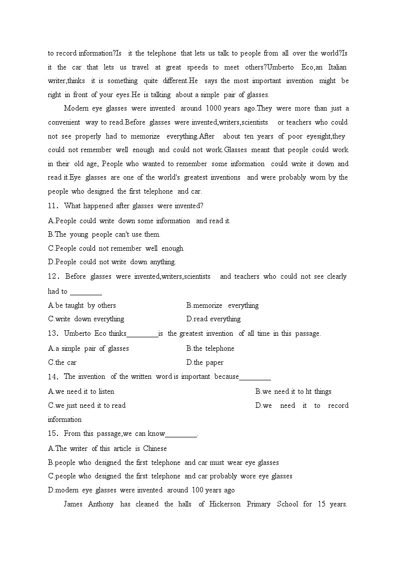 山东省东营市利津县2025届九年级上学期10月月考英语试卷(含答案)第2页
