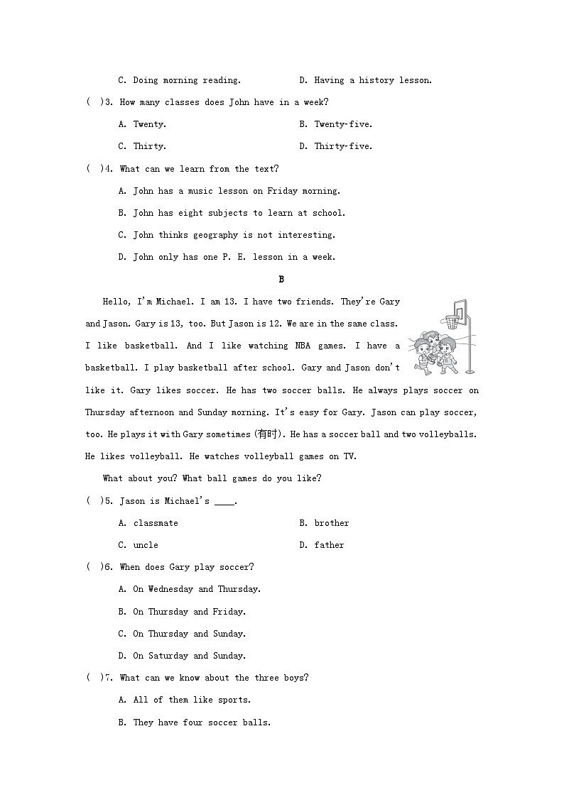 2024七年级英语上册 Starter 学情评估试卷（附答案外研版）02