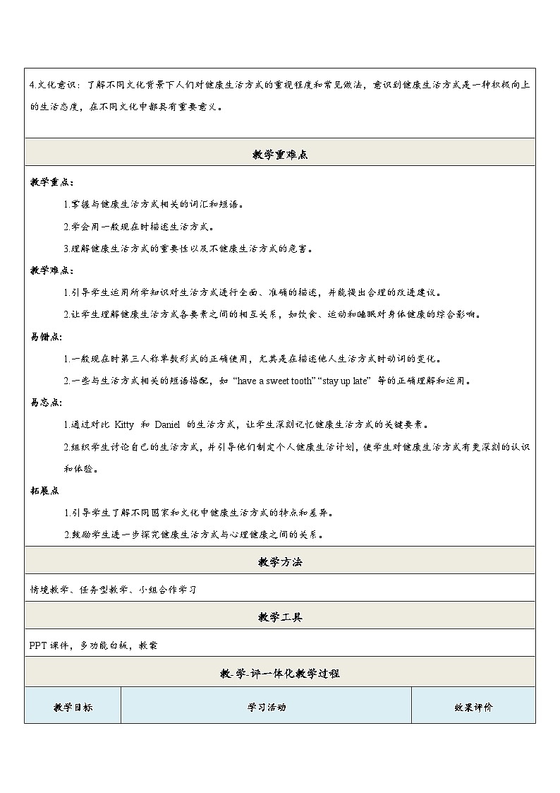 【新教材】牛津译林版英语七年级上册Unit5 A healthy lifestyle 第2课时 Reading课件+单元整体教学设计+课时教案02