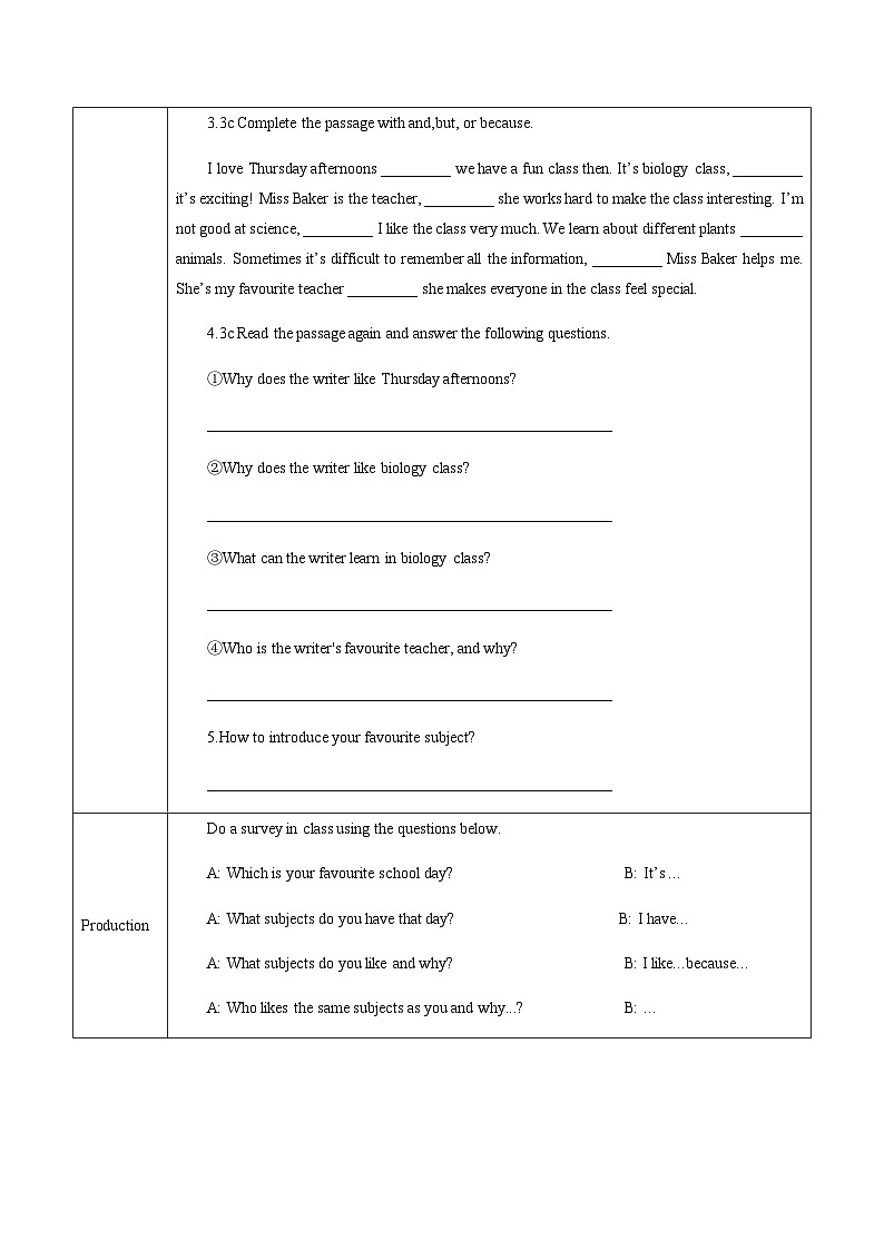 Unit 4（第3课时 Section A Grammar Focus）（导学案）第3页