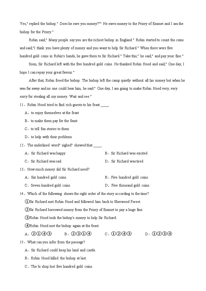 广东省深圳市南山区南山外国语科华学校2024-2025学年九年级上学期10月月考英语试卷第3页