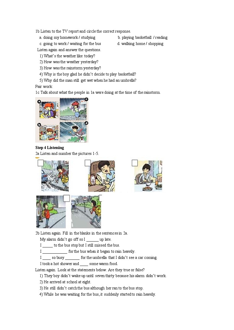人教版八年级下Unit 5 Section A 1a~2d教案02