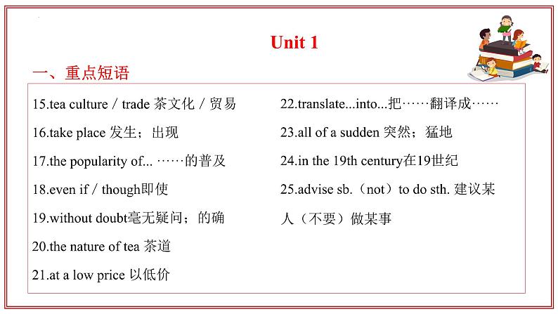 专题01 重点单词、短语、句型归纳【考点清单】【考题猜想】（原卷版+解析版）学案-鲁教英语九上期中复习05