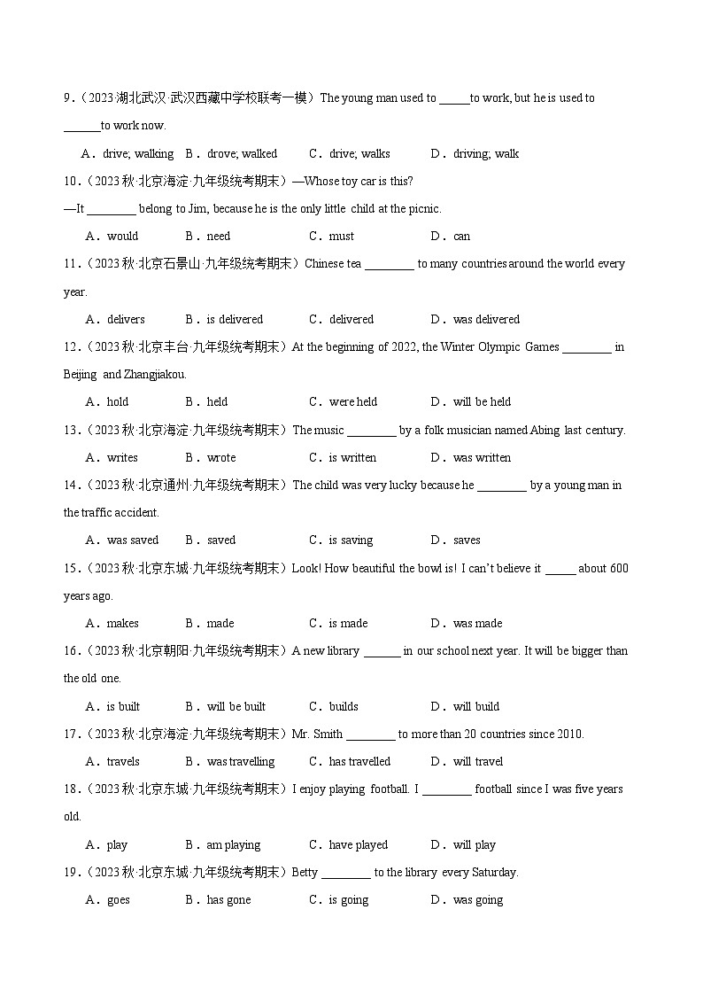 2025年中考英语一轮复习语法加强综合练01（热点题型100题）（原卷版）第2页