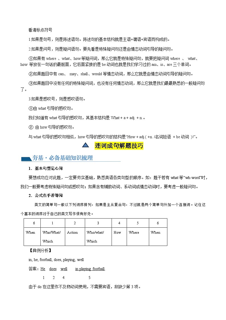 2025年中考英语一轮复习讲义第16讲 连词成句（原卷版）第2页