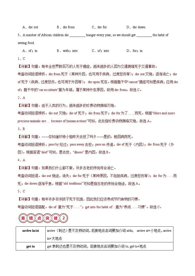 2025年中考英语二轮复习易错点11 易混动词（短语）辨析（一）（解析版）第2页