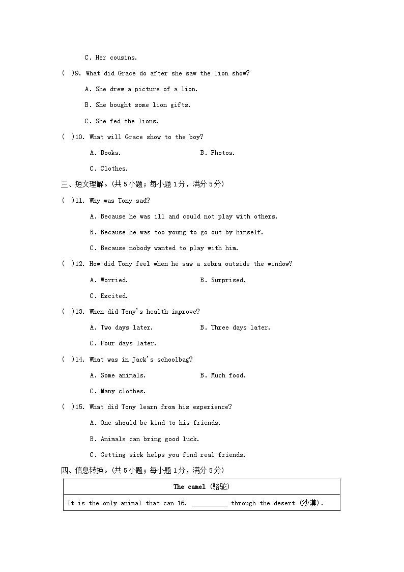 Module 6　学情评估第2页