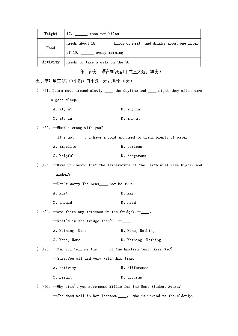 Unit 5　学情评估第3页