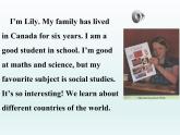 2024冀教版八上英语Unit 2 My Favourite School Subject Lesson 11 Lily Learns about China课件