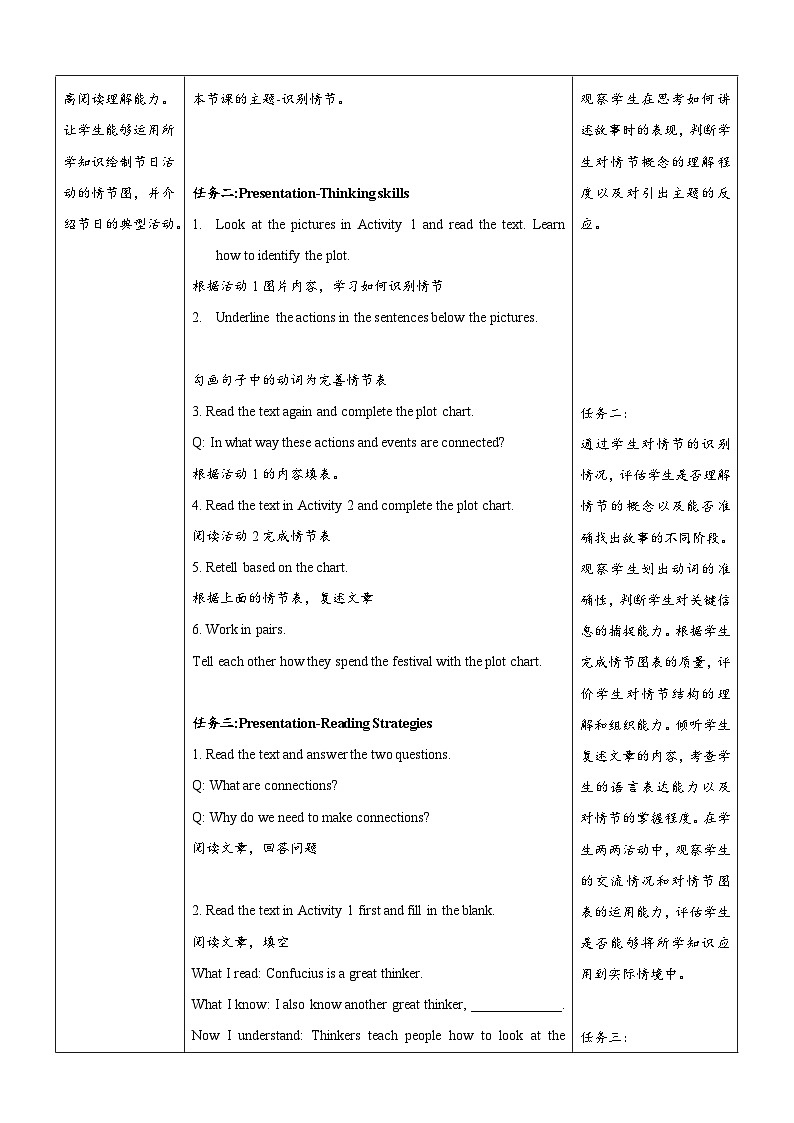 【教学评一体化】Unit 6 Celebrating the Big Days第3课时Thinking skills & Reading strategies教学设计第3页