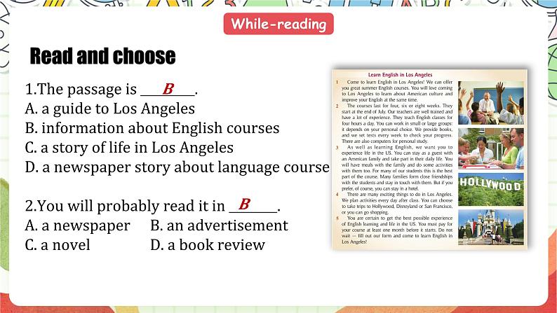 外研版英语八年级下册 Module 7 Unit 2《Fill out form and come to learn English in Los Angeles》课件第7页