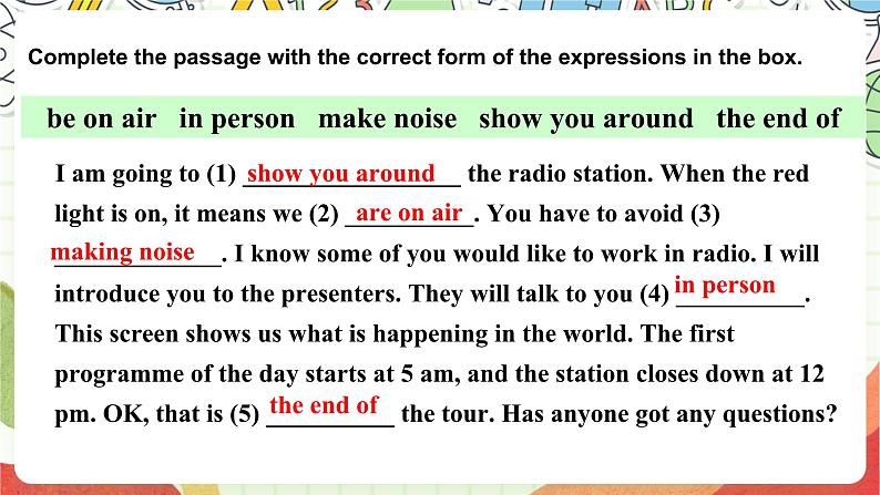 外研版英语八年级下册 Module 10 Unit 3《Language in use》课件第5页