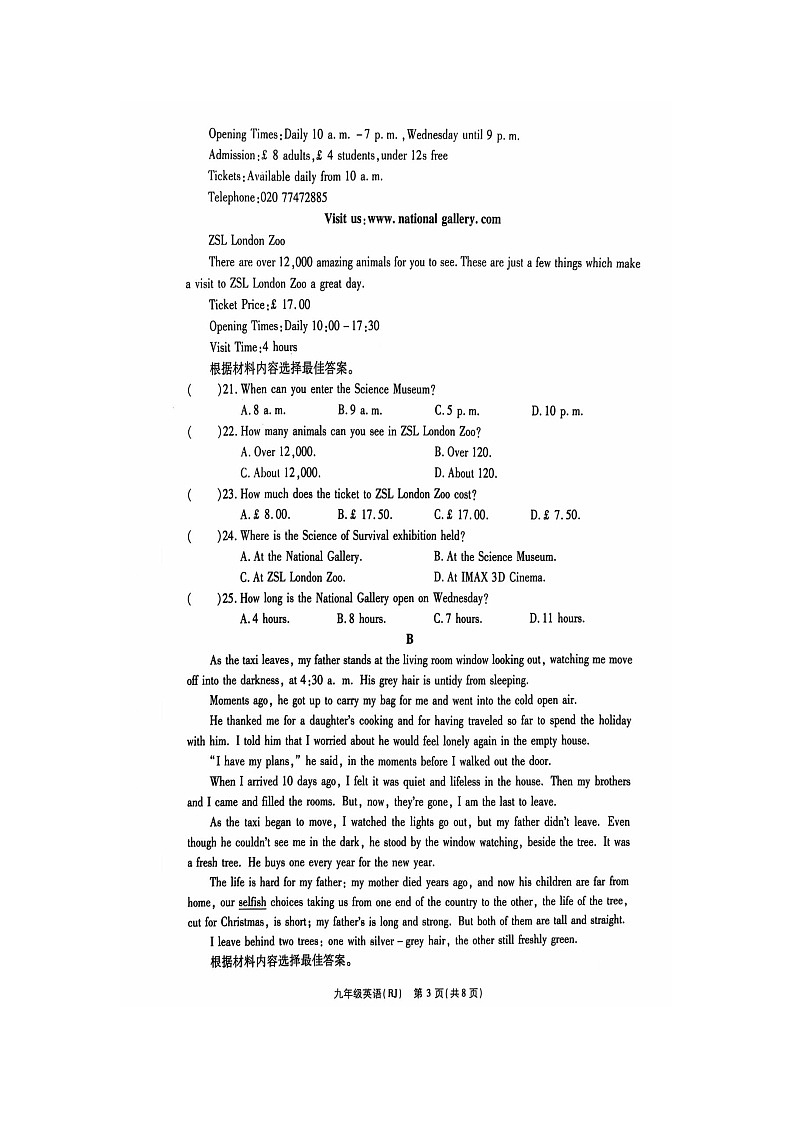 河南省安阳市2024-2025学年九年级上学期11月期中考试英语试题03