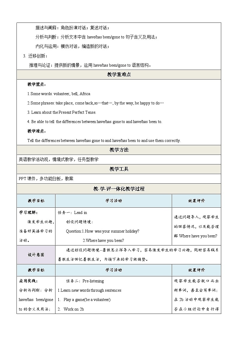 Unit 1 Topic 1 Section A教学设计第2页