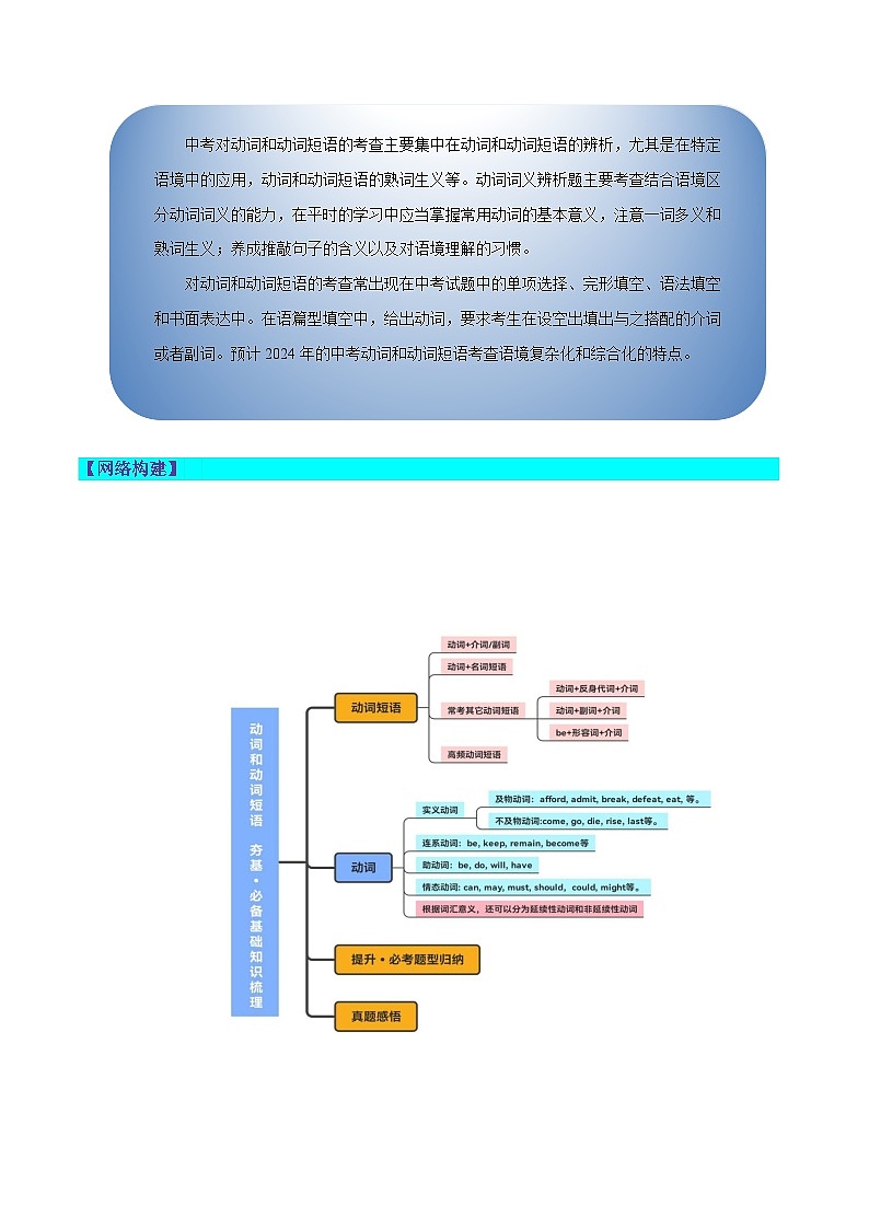 第02讲 动词和动词短语（讲义）-2024年中考英语一轮复习讲练测（全国通用）（教师版）第3页