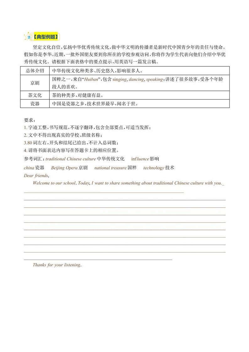 保护传统文化 传承千年文明----2023年中考英语写作压轴预测猜题  学生版第2页