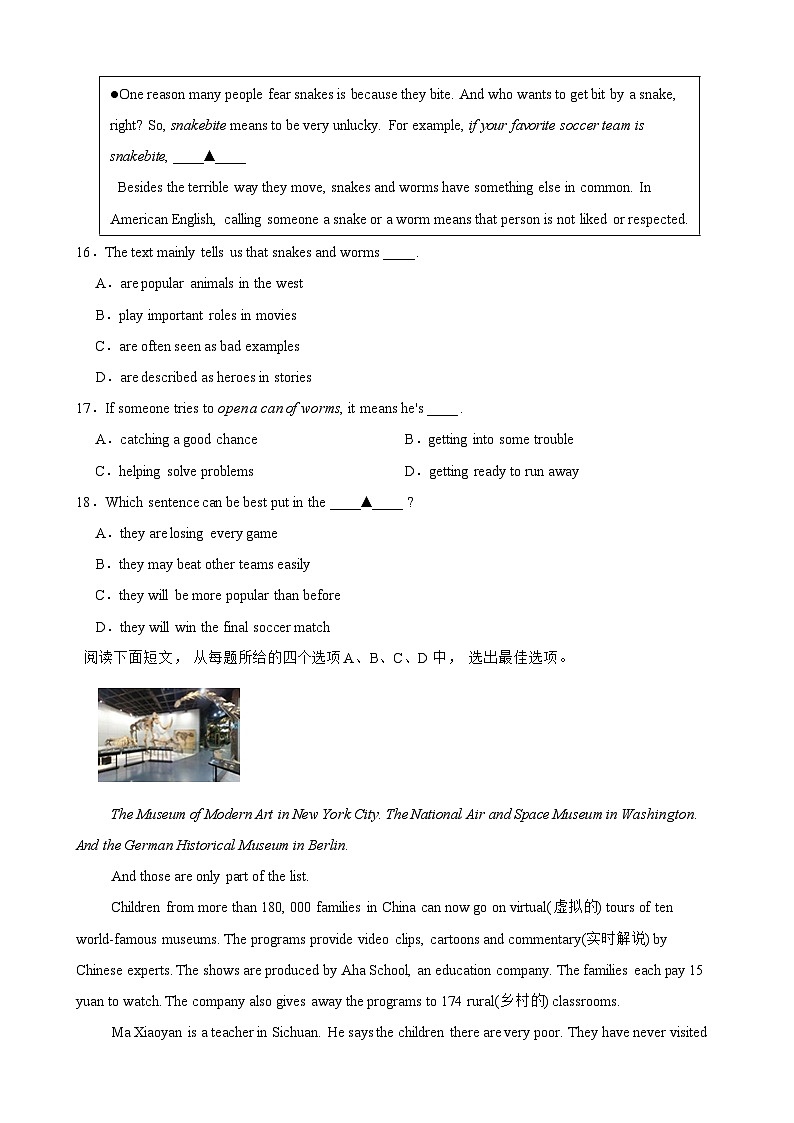 浙江省金华市金东区2024-2025学年九年级上学期期中考试英语试题第3页