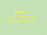 外研版英語八年級下冊 Module 9Unit 2 I believe that the world is what you think it is課件