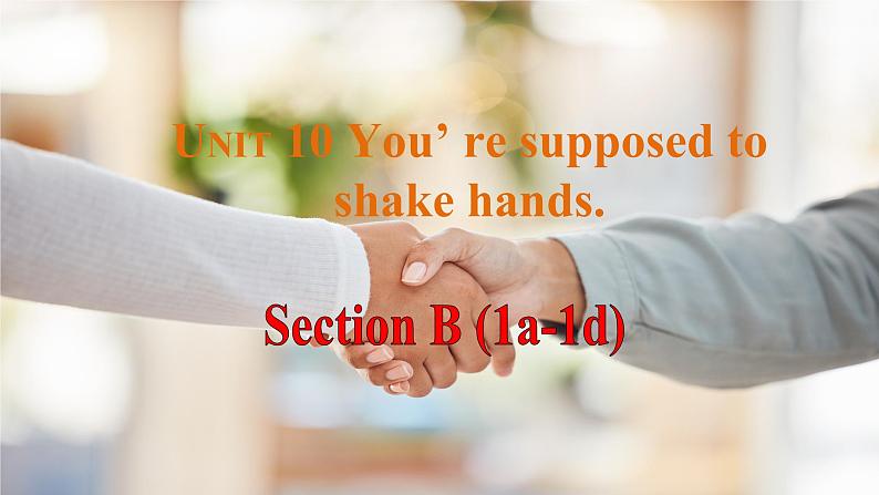 Unit10 You’re supposed to shake hands. Section B(1a-1e)课件-2024-2025学年人教版英语九年级全册第1页