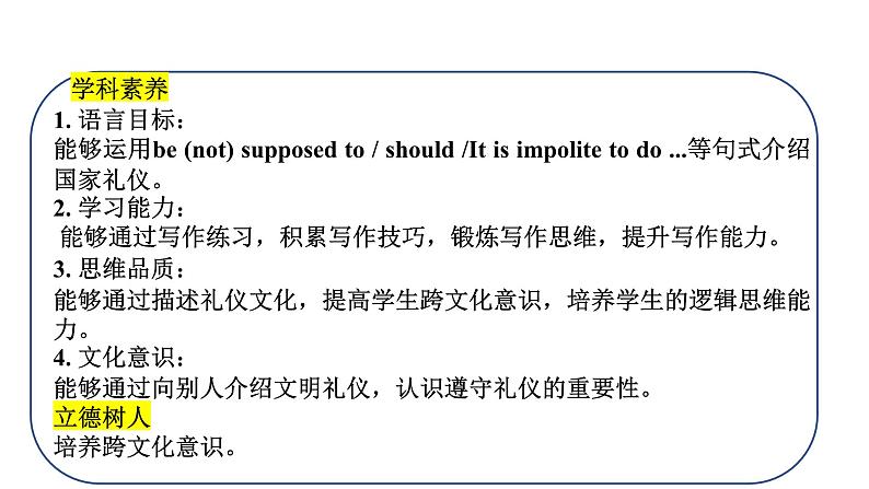 Unit10 You’re supposed to shake hands. Section B(3a-Self Check)课件-2024-2025学年人教版英语九年级全册第2页