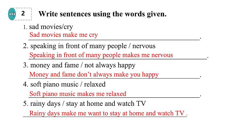 Unit11 Sad movies make me cry. Section B(3a-Self Check)课件-2024-2025学年人教版英语九年级全册第7页