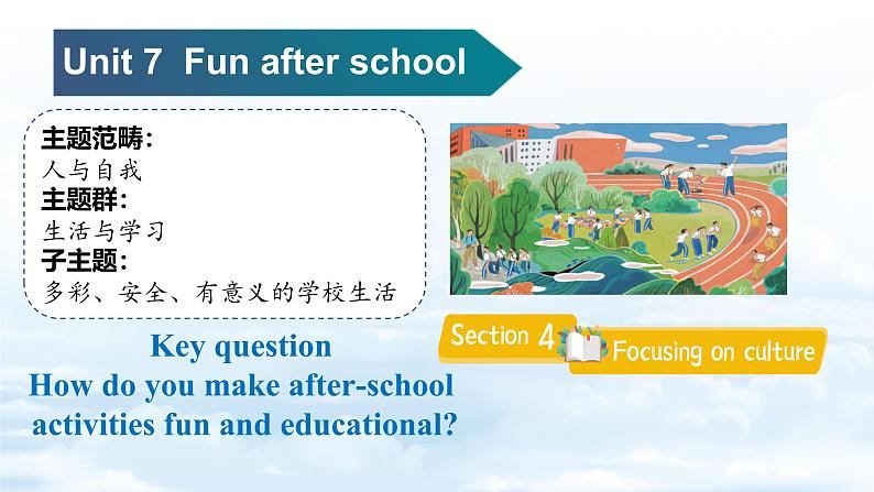 Unit7 Fun after school Section 4 Focusing on culture课件第1页