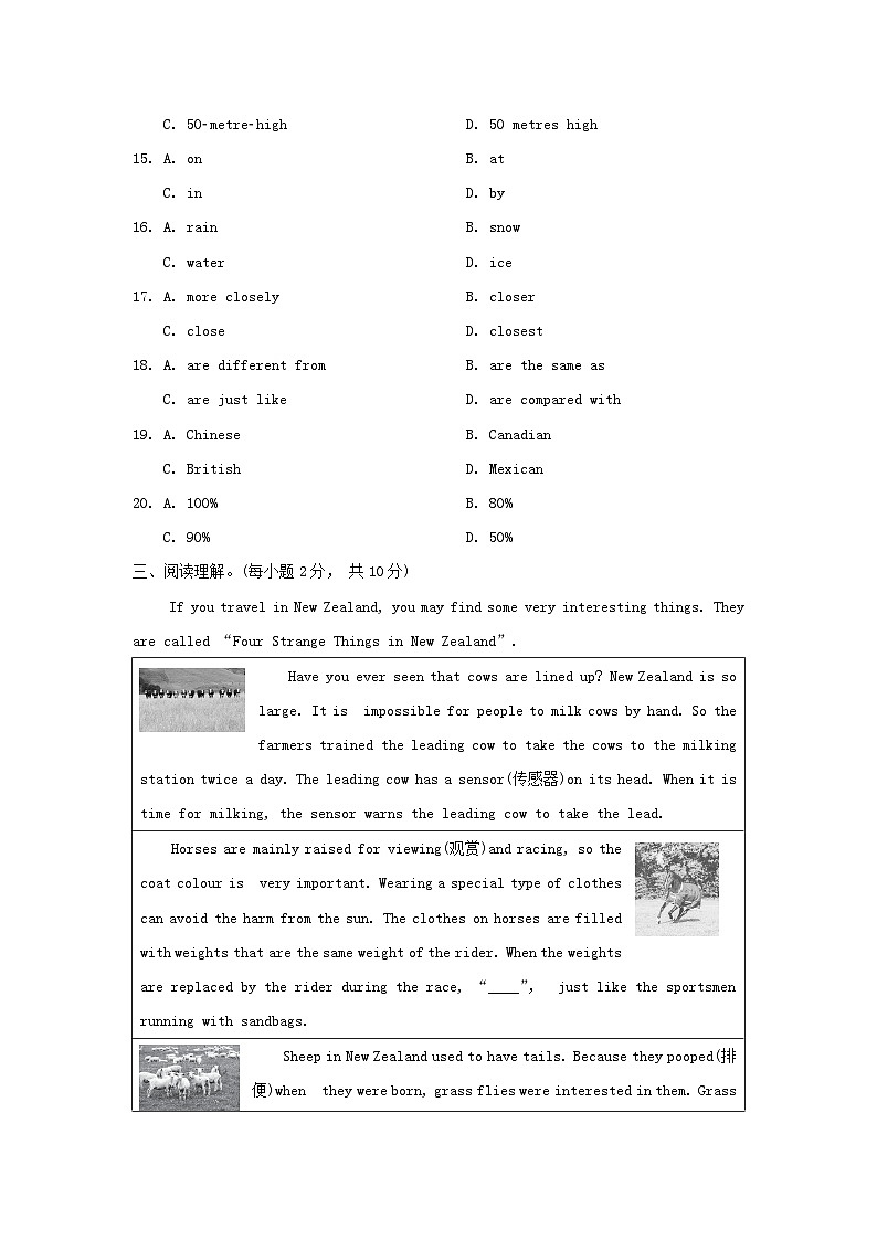 2024九年级英语上册Module 1 Wonders of the world学情评估试卷（附答案外研版）第3页