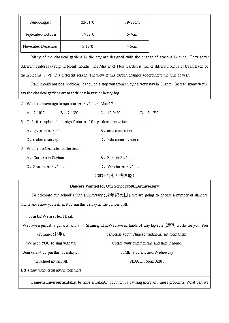 中考英语讲义试卷练习专题18 阅读理解 考点1 应用文（原卷版）第3页