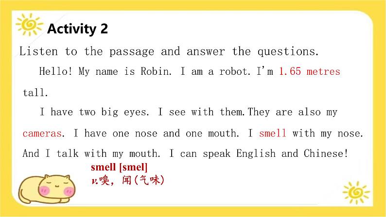 冀教版7上英语Unit 3 All about me  Lesson 1 Me and my body 课件-（冀教版2024）第5页