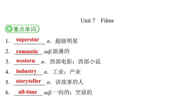 Grade 9  Book 1  Units  7～ 8- 2025年广西中考英语牛津译林版一轮复习教材词句默写课件第2页