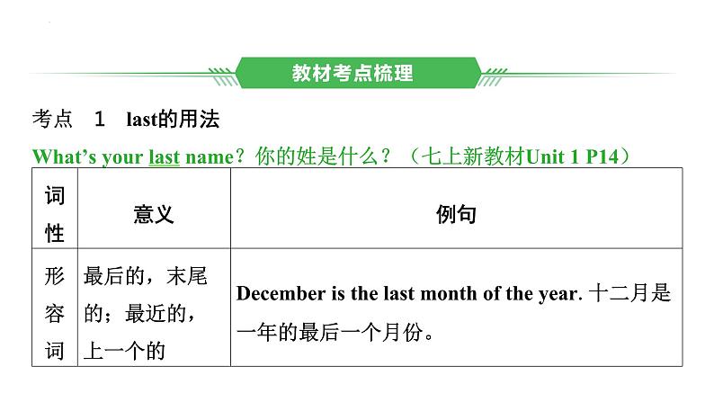 七年级（上） Units 1－4 （含Starter）- 2025年中考英语人教版一轮教材复习课件第2页