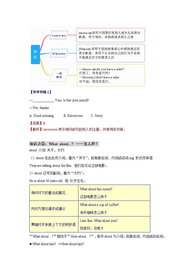 人教版七年级英语上册同步备课Unit3单元知识清单SectionA(基础+知识点+语法)第3页
