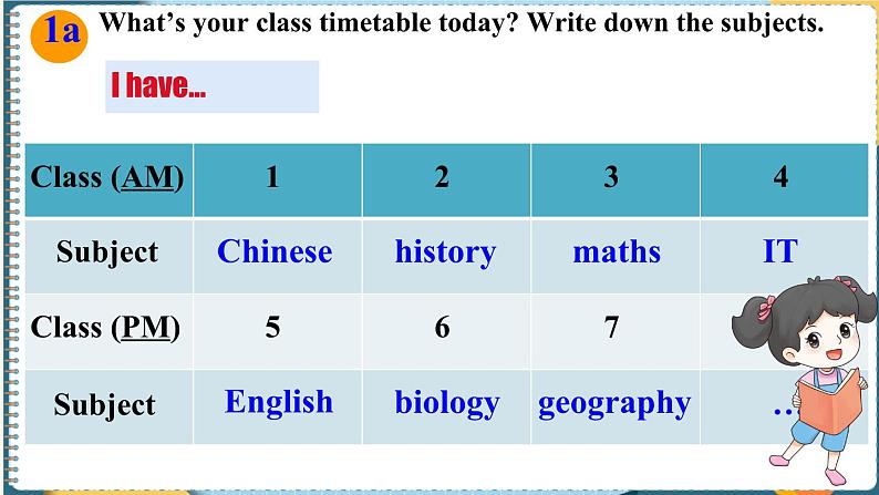 Unit 4 My Favourite Subject 第四课时 Section B  1a-1d课件【新人教（2024）版七上英语】第3页