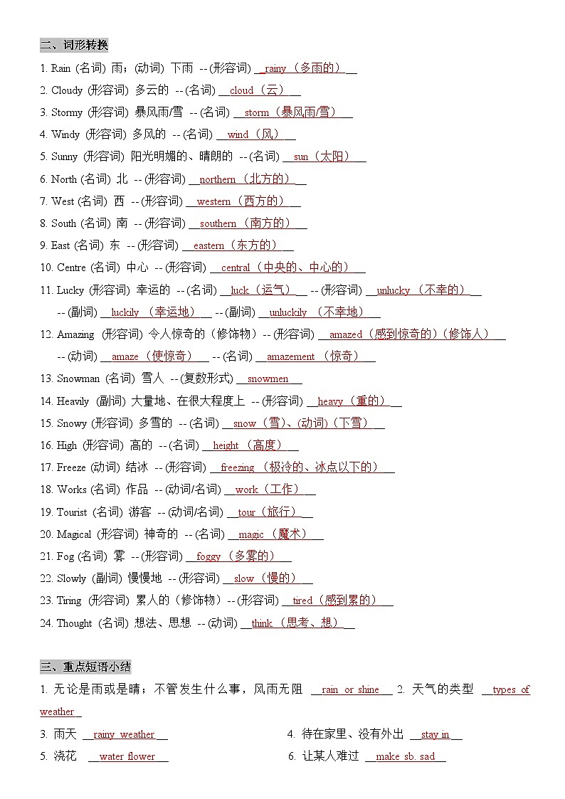 2025新人教版七年级下册英语 Unit 6知识点梳理及语法讲义(教师版)第2页