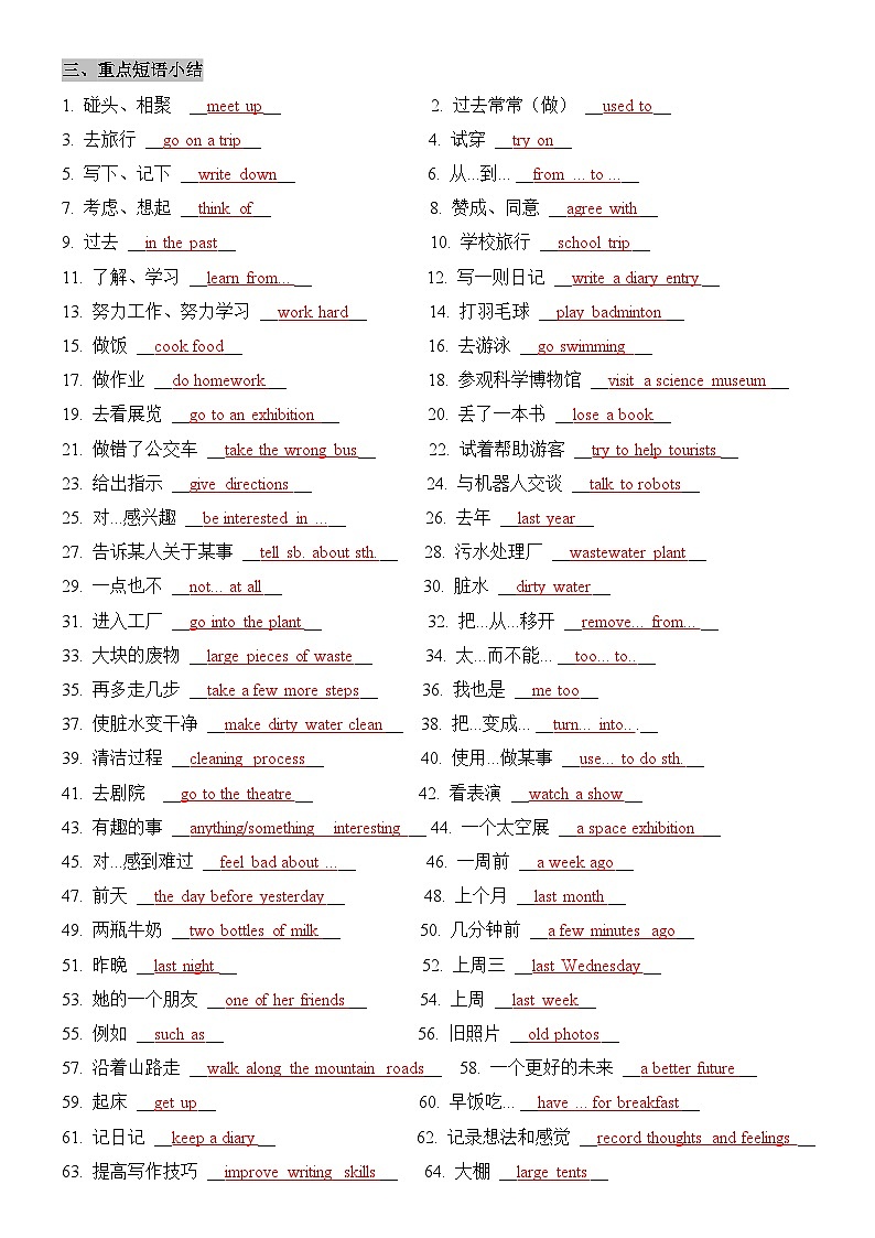 2025新人教版七年级下册英语 Unit 7知识点梳理及语法讲义(教师版)第3页
