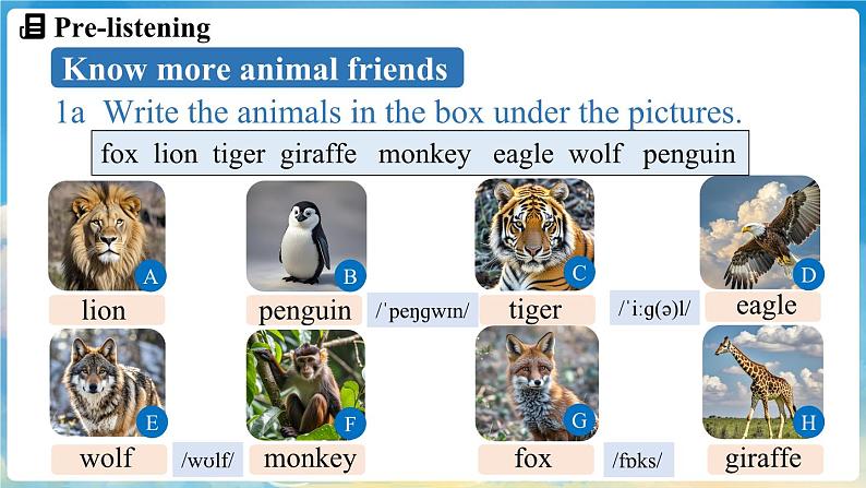 Unit 1 Animal Friends (第1课时) Section A 1a- Pronunciation 3第5页