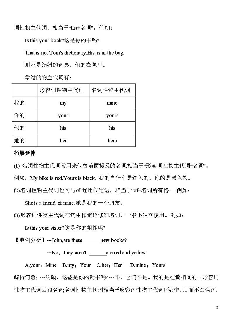 鲁教版六年级英语上册 unit6单元总结 知识清单第2页