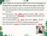 沪教牛津版英语八下 Module 3 Unit 5  Save the endangered animals Listening & Grammar课件