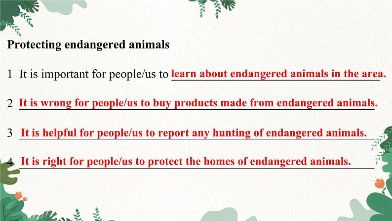 沪教牛津版英语八下 Module 3 Unit 5  Save the endangered animals Listening & Grammar课件第8页