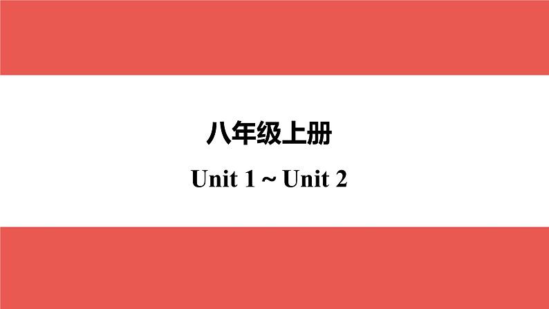 八年级上册 Unit 1～Unit 2-【知识梳理】2025年中考英语一轮教材梳理（人教版）课件PPT第1页