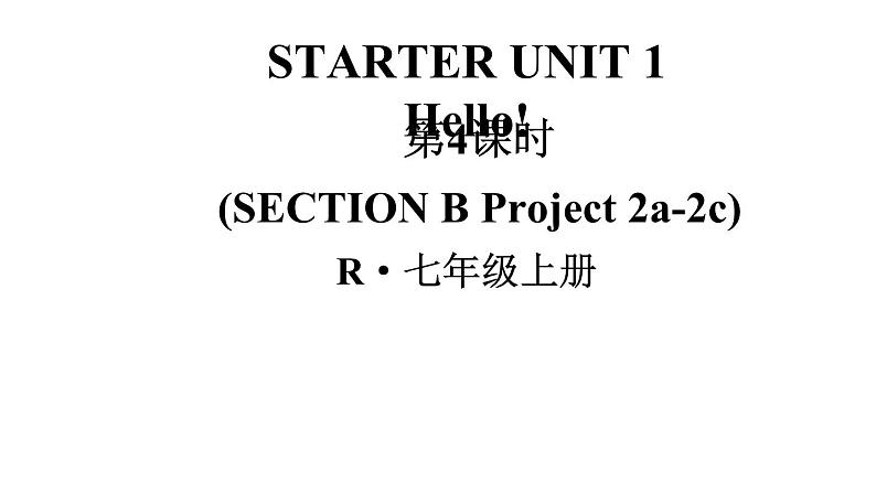 初中英语新人教版七年级上册Starter Unit 1第4课时（Section B Project 2a-2c）教学课件2024秋第1页