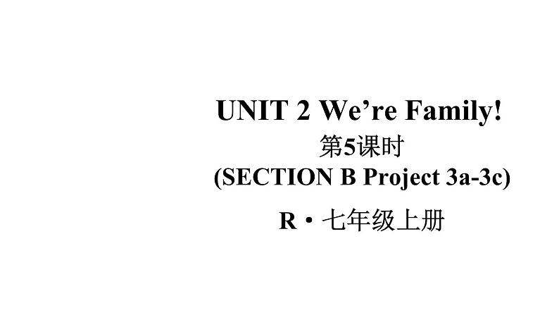 初中英语新人教版七年级上册Unit2第5课时（Section B Project 3a-3c）教学课件2024秋第1页