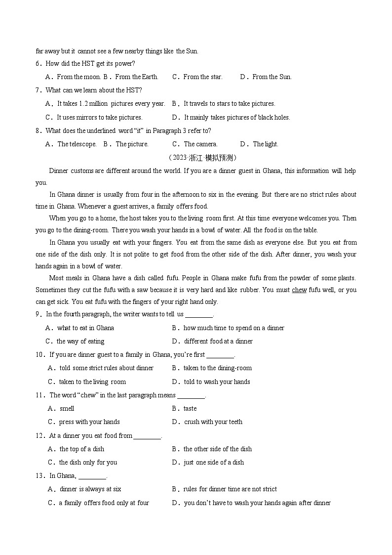 第04讲 阅读理解之说明文（练习）-2024年中考英语一轮复习讲练测（全国通用）（原卷版）第3页