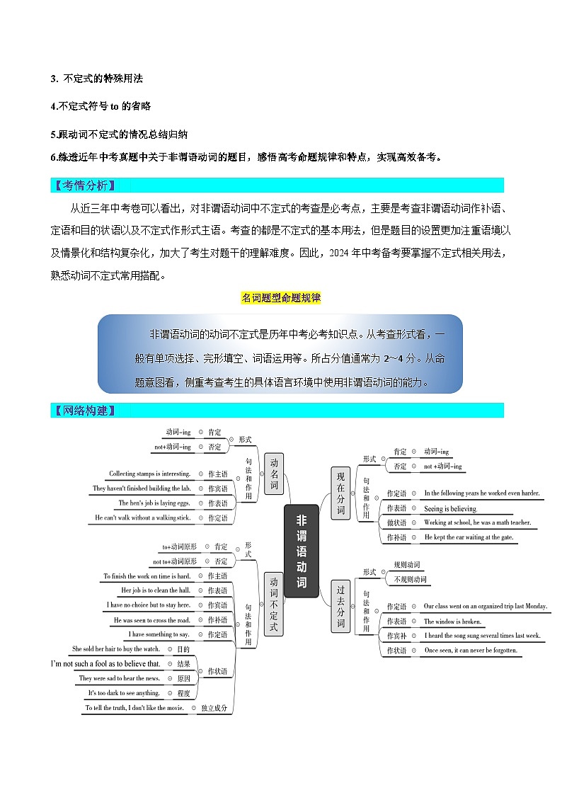第06讲 非谓语动词之动词不定式（讲义）-2024年中考英语一轮复习讲练测（全国通用）（学生版）第2页