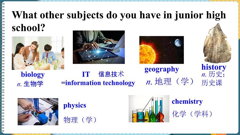 人教版七上英语   Unit4 My Favourite Subject Section A 课件第5页