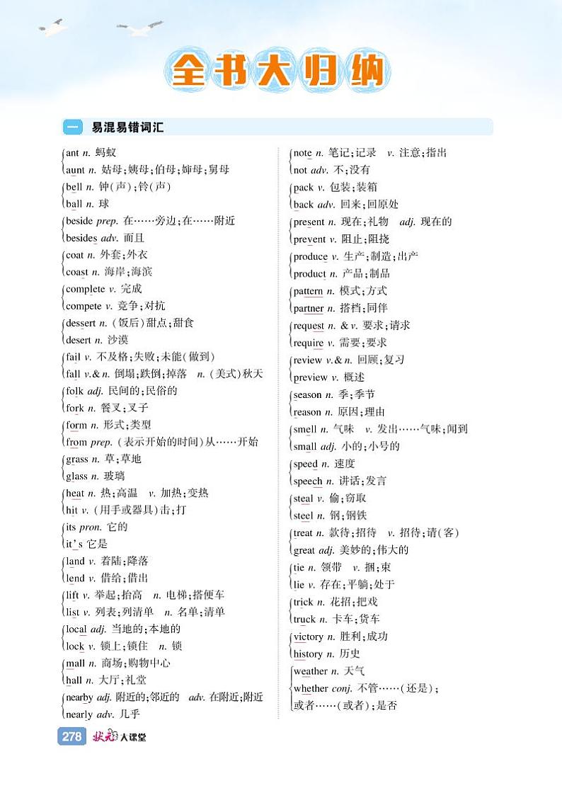 初中英语《全书知识归纳》九上第1页