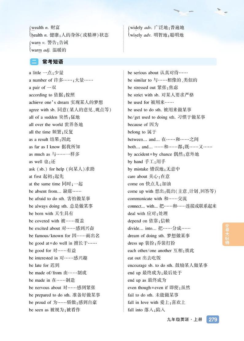 初中英语《全书知识归纳》九上第2页