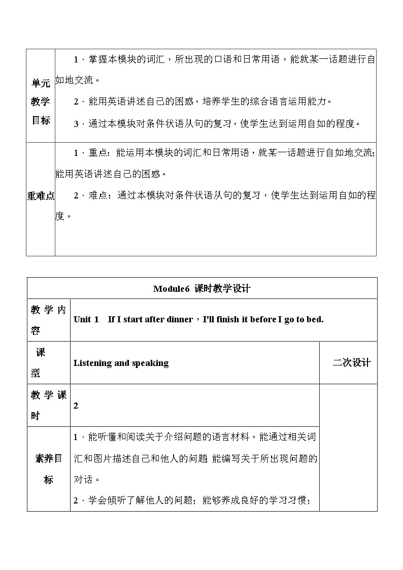 外研版九年级上册英语Module 6 Problems大单元教学设计第2页