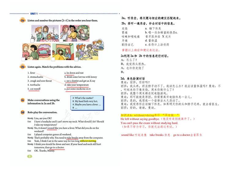 人教8下英语unit1课文翻译+短语句型知识点第2页