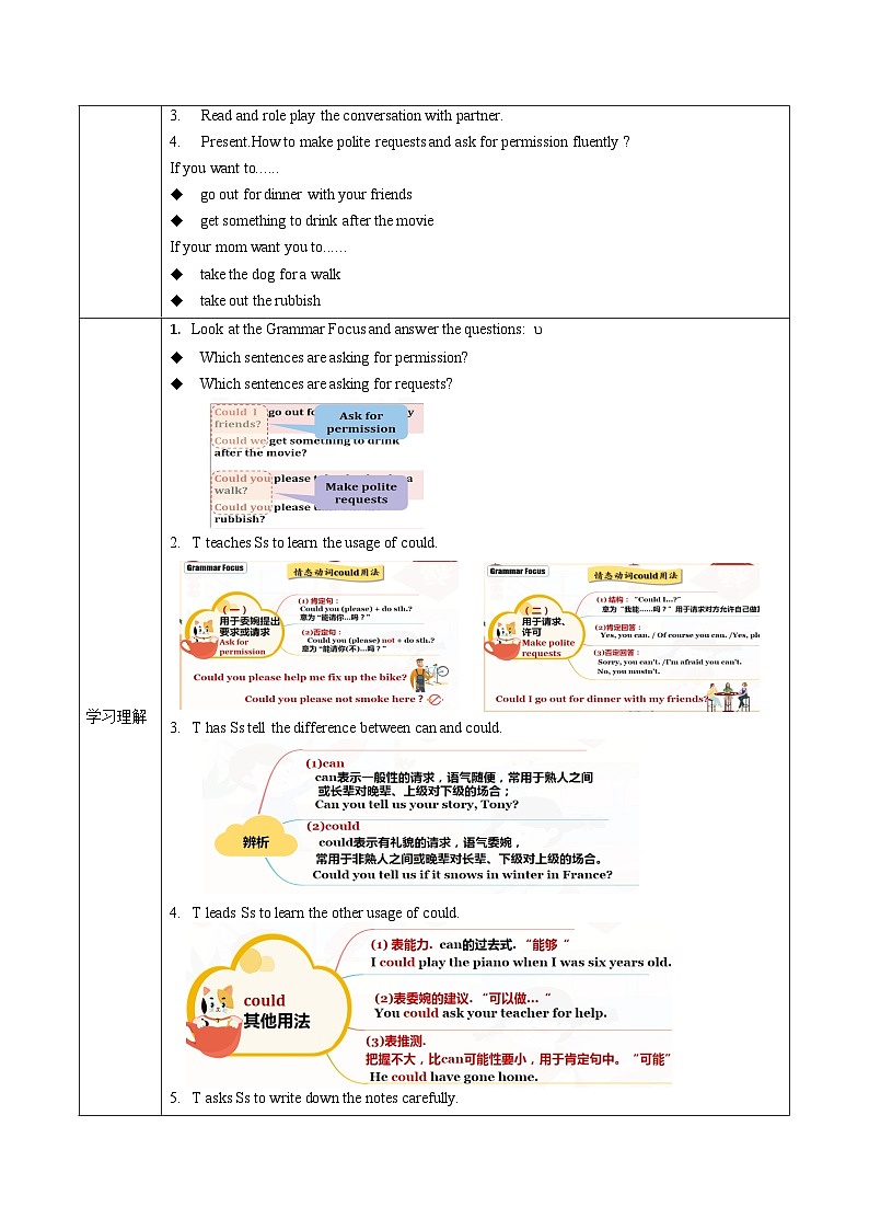 人教版英语八下 Unit 3 Could you please clean your room 第3课时 Section A 2d &GF-4c 导学案第2页